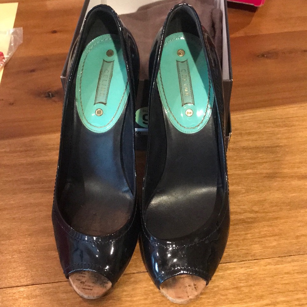 Celine navy patent leather pump size 9